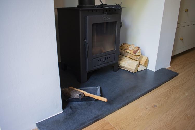 Honed Black Granite Fire Hearth