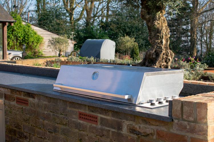 Steel Grey Leathered Granite Outdoor Kitchen Worktops