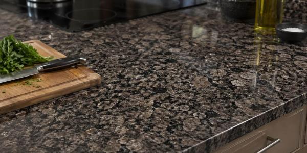 Dark grey granite worktop