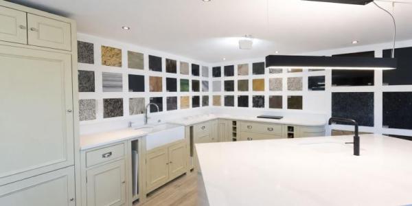 worktop materials selection in the henderstone showroom